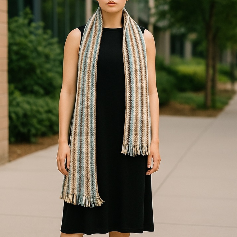 Crochet Multi color unisex scarf , handmade
